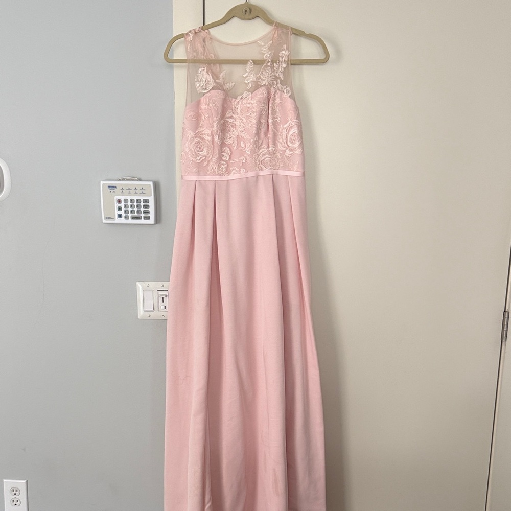 Oleg Cassini Pink Lace Maxi Dress